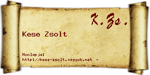 Kese Zsolt névjegykártya
